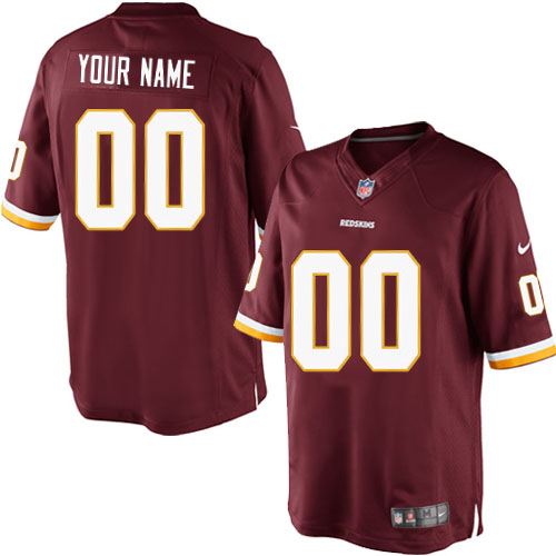 Men's Limited Nike Jersey Burgundy Red Home - Customized NFL Washington Redskins